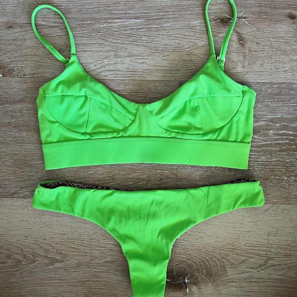 Acacia Swimwear ribbed Wasabi Bralette Bikini Set